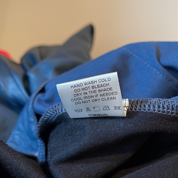 Fashion Nova Ericka Faux Leather Pants Blue Ankle  Style Size L NWT - Picture 10 of 12